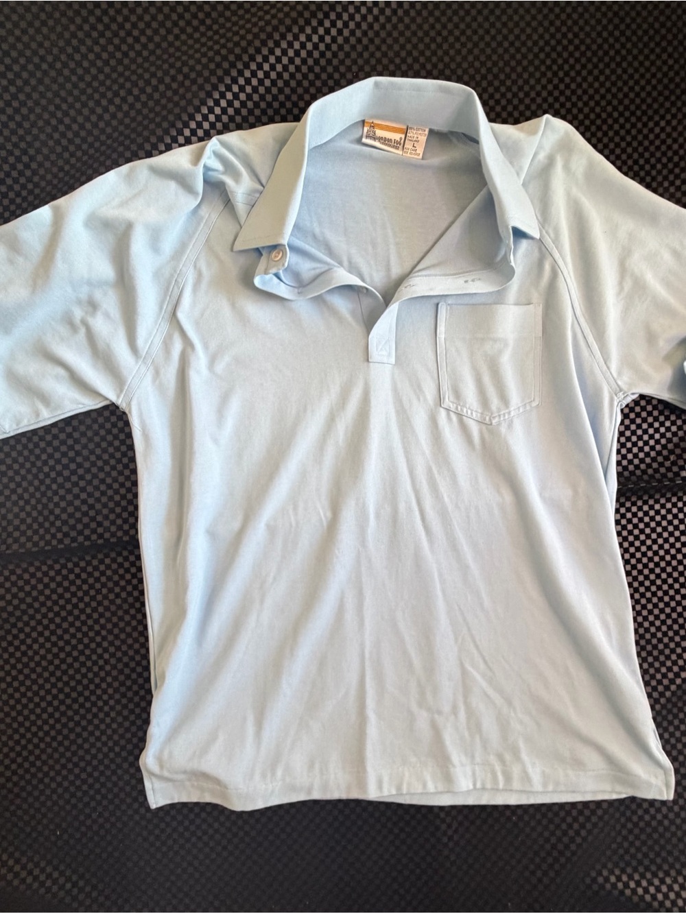 Vintage London fog Light Blue Polo Shirt with Chest Pocket